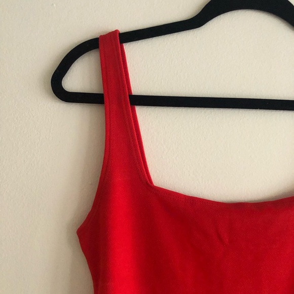 Red Square Neck Bodysuit - Picture 3 of 4